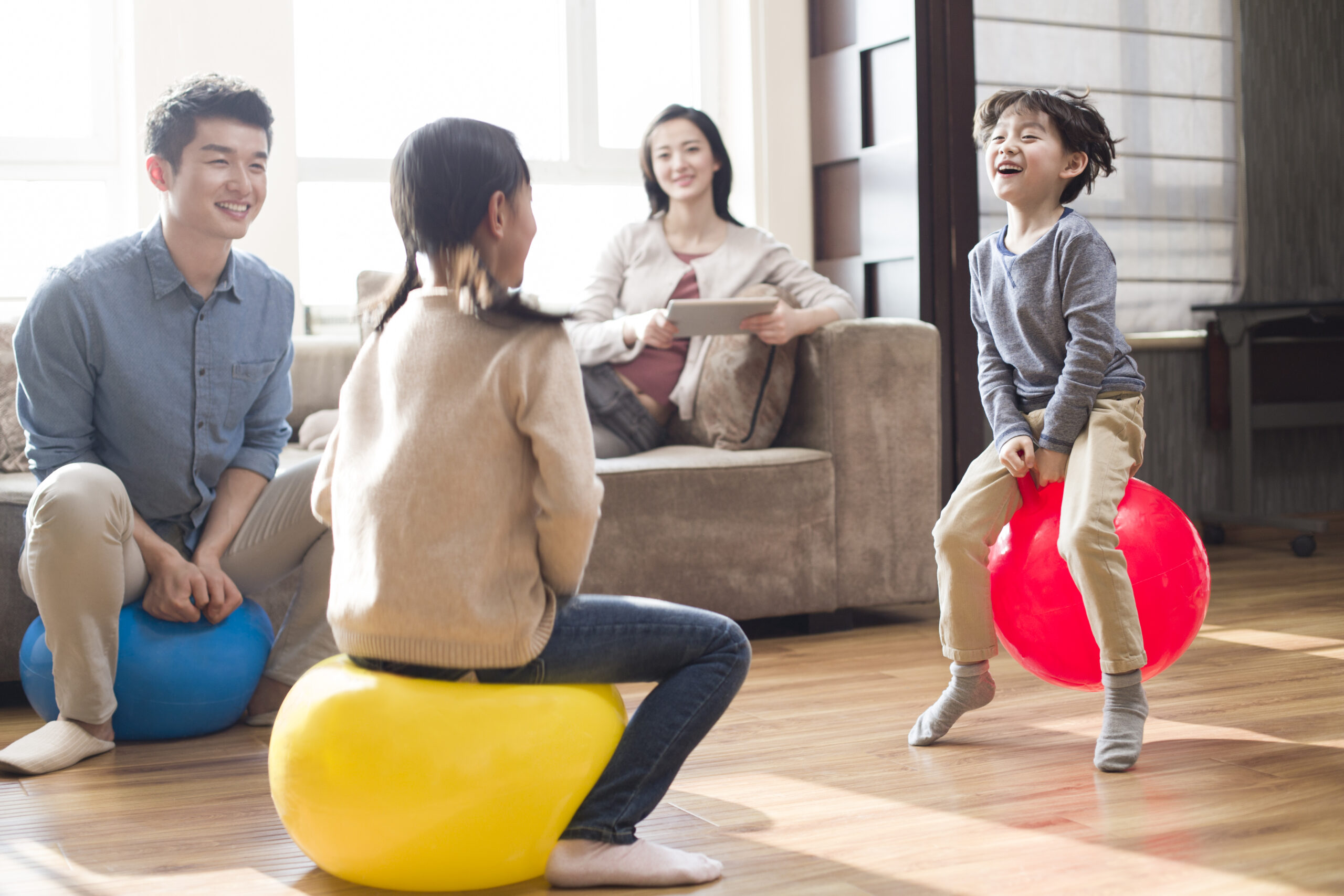 Family spending time together at home